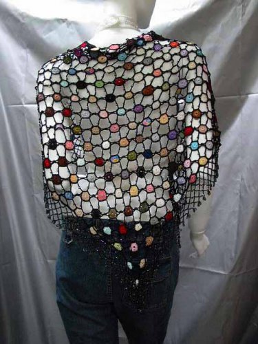 Crochet sexy pattern cape;hot hippie shrug;fashionable beaded wrap handmade shawl top sq35