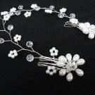 wedding tiara bridal hair accessories floral rhinestone pearl crystal hair bridal comb 40069