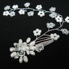 Bridal hair accessories wedding headband crystal pearl floral hair bridal comb 40071