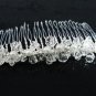 wedding tiara crystal pearl sparkle silver bridal comb 40113