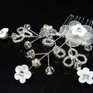 Bridal hair accessories;wedding tiara;rhinestone pearl crystal porcelain floral bridal comb 40134