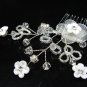 Bridal hair accessories;wedding tiara;rhinestone pearl crystal porcelain floral bridal comb 40134