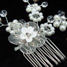 Bridal hair accessories;wedding tiara;rhinestone crystal porcelain floral bridal comb 40135