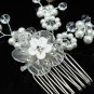 Bridal hair accessories;wedding tiara;rhinestone crystal porcelain floral bridal comb 40135