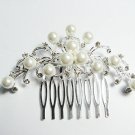 wedding tiara bridal hair accessories rhinestone alloy crystal pearl silver bridal comb 1719