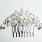 wedding tiara bridal hair accessories rhinestone alloy crystal pearl silver bridal comb 1719
