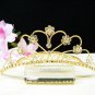 Bridal hair accessories;wedding tiara;rhinestone sweetheart crystal golden bridal comb 603G