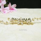Bridal hair accessories wedding tiara;rhinestone floral golden crystal bridal comb 2370G