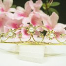 Golden Bridal accessories;wedding tiara;rhinestone headpiece crystal hair comb 3491g