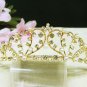 Golden Bridal hair accessories wedding tiara rhinestone headpiece sweetheart crystal comb 3569G
