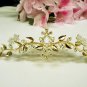 Golden wedding hair accessories bridal tiara , rhinestone floral crystal comb 4936G