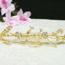 Golden Bridal hair accessories;wedding tiara;rhinestone headpiece floral crystal comb 5387G