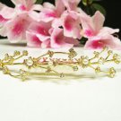 Golden Bridal hair accessories alloy wedding tiara rhinestone headpiece floral crystal comb 5470G