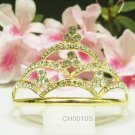 Golden Bridal hair accessories;wedding veil tiara;rhinestone headpiece ,crystal small comb 10G