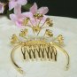 crystal golden small bridal comb hair accessories,wedding tiara ,rhinestone pearl comb TC03G
