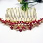 18k golden red Bridal comb bridesmaid hair accessories,wedding tiara 1236R