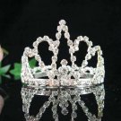 Handmade silver bridal small crown veil,wedding headpiece woman hair accessories tiara regal 6713