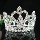 Handmade silver bridal small crown veil,wedding headpiece woman accessories tiara regal cn36