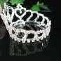 Handmade silver bridal small crown veil,wedding headpiece woman accessories tiara regal cn36
