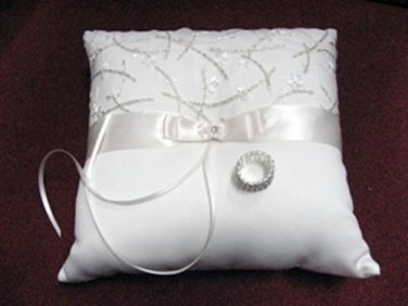 Ivory satin bridal ring pillow ribbon veil,wedding accessories r568