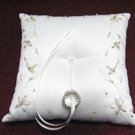 Handmade ivory satin bridal ring pillow ribbon veil, bridesmaid wedding accessories r974i