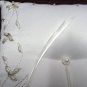 Handmade ivory satin bridal ring pillow ribbon veil, bridesmaid wedding accessories r974i