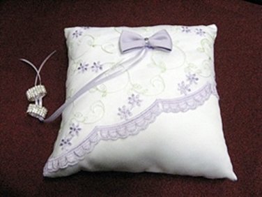 Handmade purple white satin bridal ring pillow ribbon veil,wedding accessories r990i