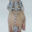 Handmade Bridal sparkle crystal rhinestone rhodium alloy bracelet ,wedding party accessories  E8002