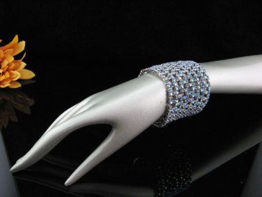 Bridal sparkle crystal rhinestone blue bracelet veil,wedding accessories B001B