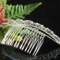 Handmade floral Bridal silver small comb veil,wedding tiara headpiece accessories regal 7160S