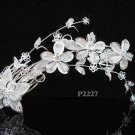 Handmade alloy floral silver bridal comb ,wedding tiara headpiece hair accessories regal  2227S