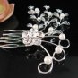 Handmade crystal floral silver small bridal comb wedding tiara headpiece hair accessories 4663S