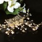 Handmade 18K Golden floral bridal comb ,wedding tiara headpiece accessories regal 485S