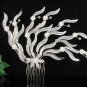 Handmade alloy floral silver pearl bridal comb,wedding tiara headpiece hair accessories regal  3952
