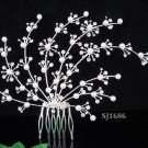 Handmade alloy floral silver pearl bridal comb ,wedding tiara headpiece hair accessories regal 1686