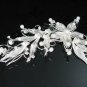 Handmade pearl floral silver bridal comb,wedding tiara headpiece woman hair accessories regal 8789