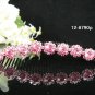 Handmade pink floral silver bridal comb,wedding tiara headpiece hair accessories regal 8790P