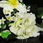 Handmade floral pearl silver bridal comb,wedding tiara headpiece woman accessories 3529