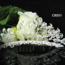 CRYSTAL silver bridal comb,handmade wedding tiara headpiece hair accessories regal 9251
