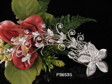 FLORAL silver bridal comb,wedding tiara alloy floral headpiece woman hair accessories regal 3653