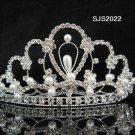 Handmade silver rhinestone crystal pearl bridal comb wedding tiara woman hair accessories 2022