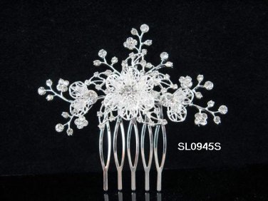 Handmade crystal floral silver alloy bridal comb,wedding bridesmaid hair accessories tiara SL945s