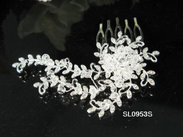 Handmade pearl floral silver alloy bridal comb,wedding bridesmaid hair accessories tiara SL953s