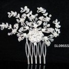 Handmade pearl floral silver alloy bridal comb,wedding woman hair accessories tiara SL955s