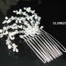 Handmade pearl floral silver alloy bridal comb,wedding woman hair accessories tiara regal SL962s