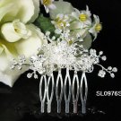 Handmade silver floral crystal bridal comb,wedding woman hair accessories tiara regal SL976s