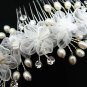 Handmade silver organza pearl floral bridal comb,wedding hair accessories tiara 90012