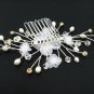 Handmade silver organza pearl daisy bridal hair comb,wedding hair accessories tiara 90015