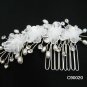 Handmade silver organza pearl floral bridal hair comb,wedding headpiece hair accessories tiara 90020