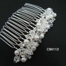 Handmade silver pearl alloy bridal comb,wedding woman hair accessories tiara 90112